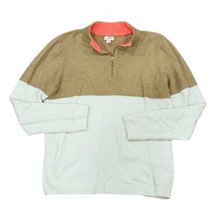 J. Crew Sweater Quarter Zip Sweater Women's Medium Gold Zipper